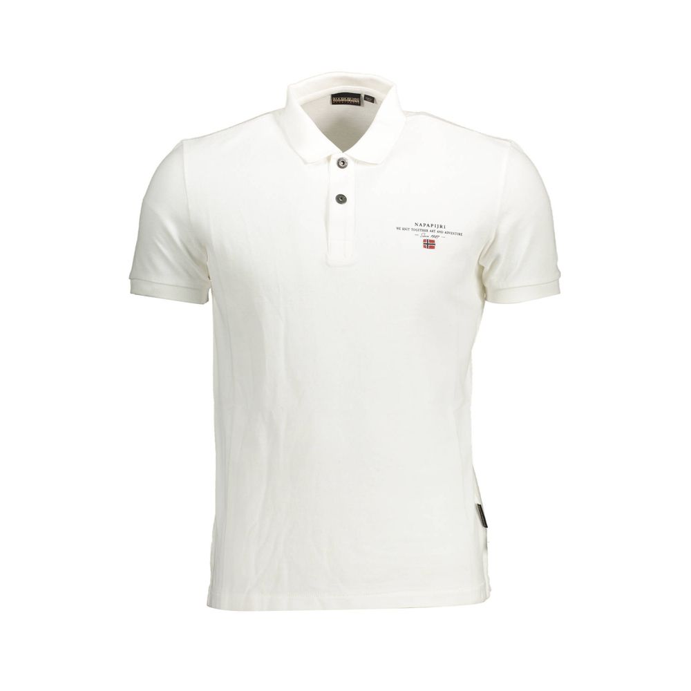 White Cotton Men Polo Shirt