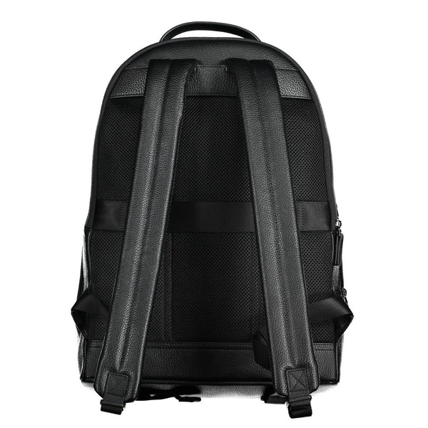 Black Polyethylene Men Backpack