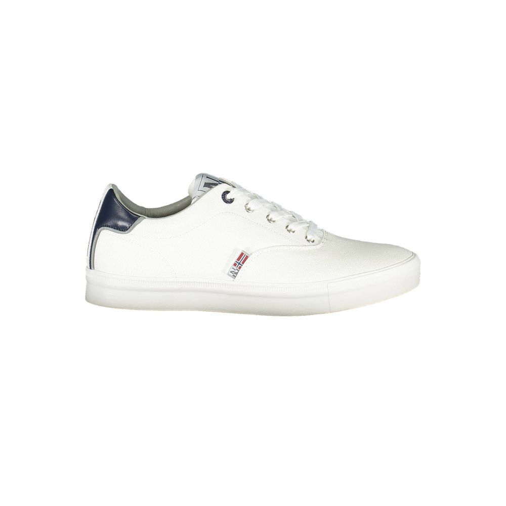 Sneaker uomo in poliestere bianco