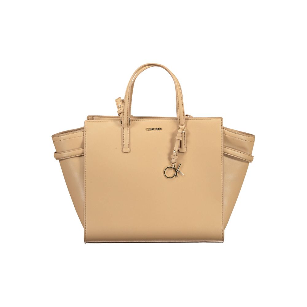 Borsa da donna in poliestere beige