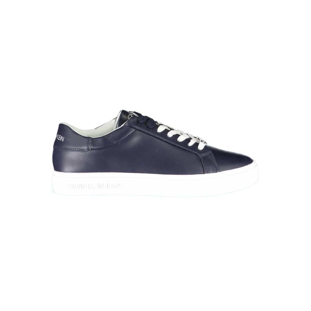 Sneaker uomo in pelle blu