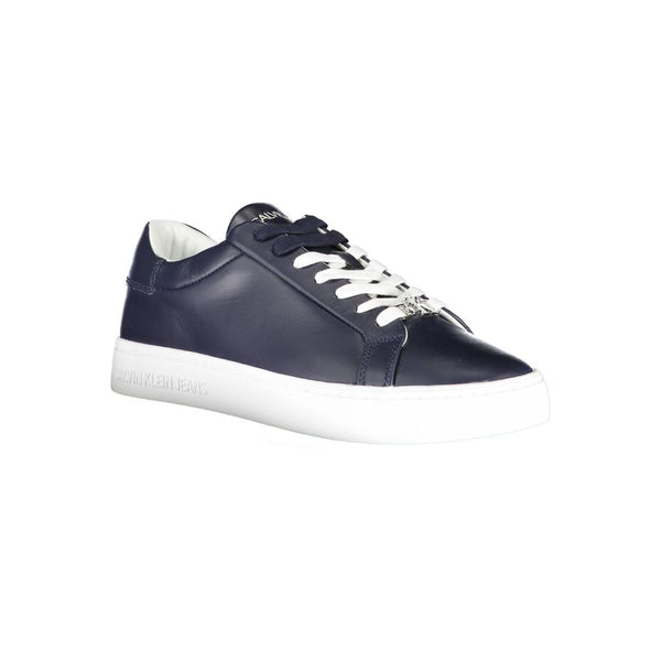 Sneaker uomo in pelle blu