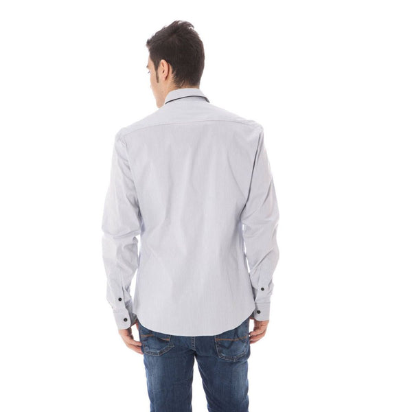 Camicia da uomo in cotone azzurro