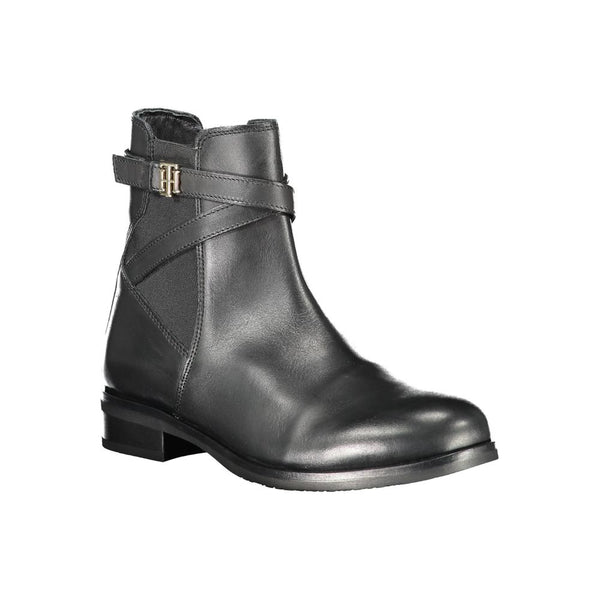 Black Leather Women Boot