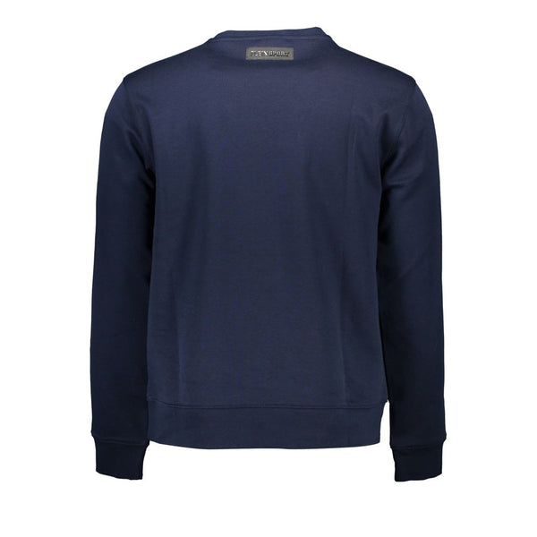 Blue Cotton Men Sweater