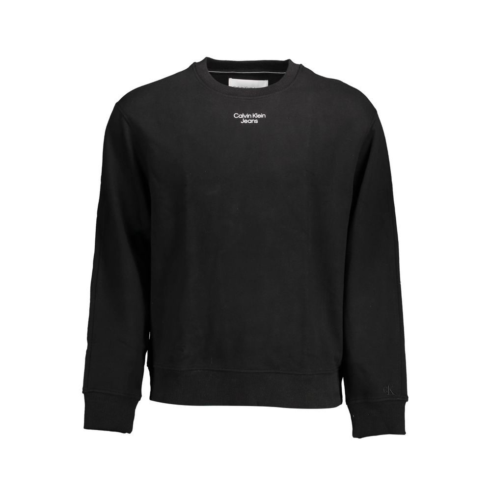 Black Cotton Men Sweater