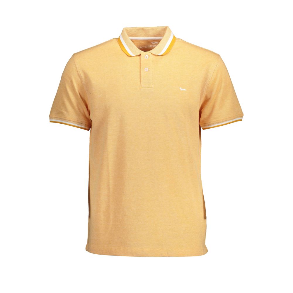 Orange Cotton Men Polo Shirt