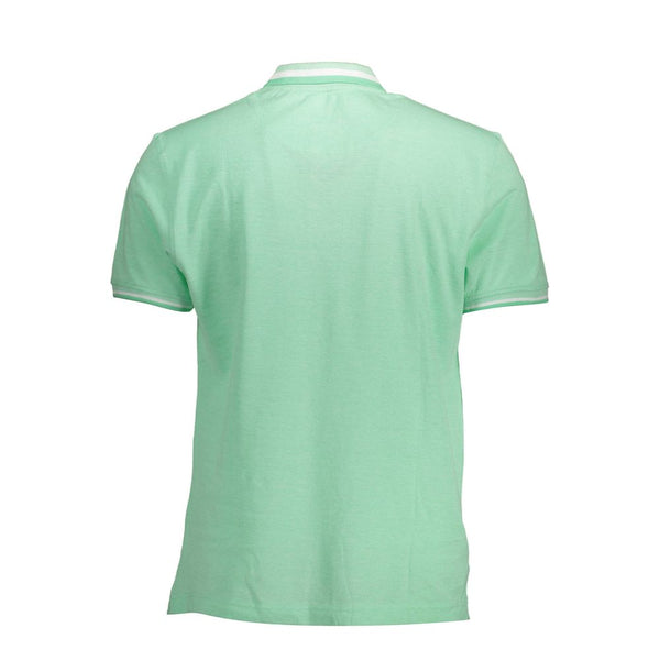 Green Cotton Men Polo Shirt