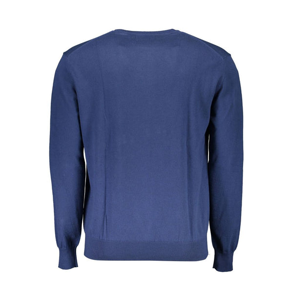 Blue Cotton Men Sweater