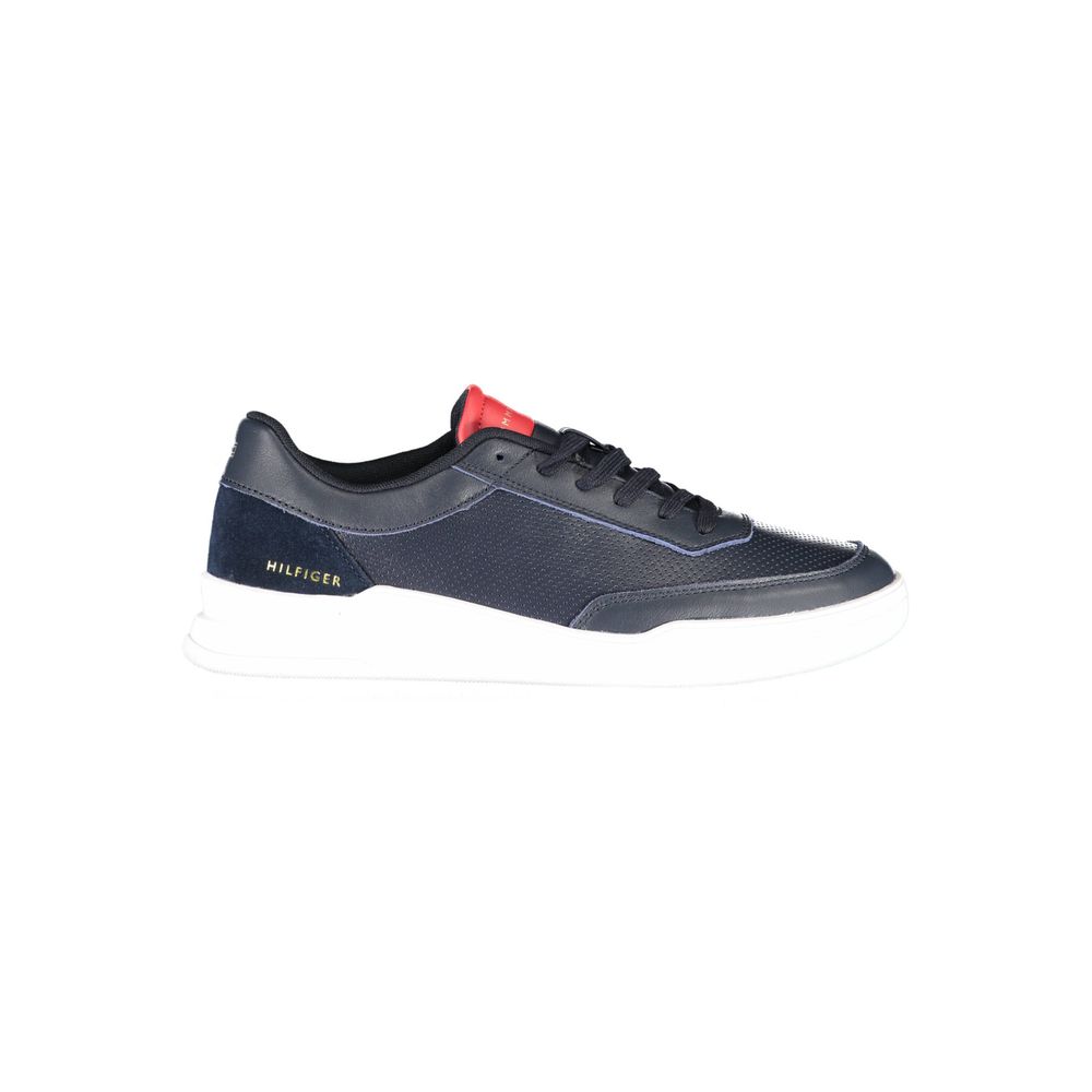 Sneaker uomo in pelle blu