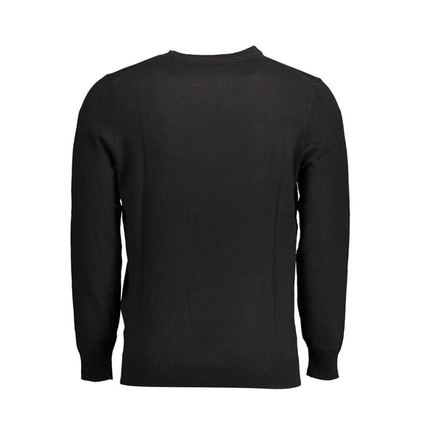 Black Cotton Men Sweater