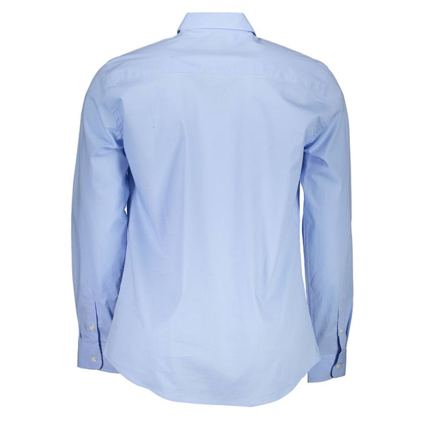 Camicia da uomo in cotone azzurro