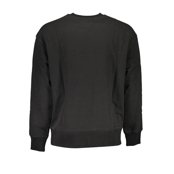 Black Cotton Men Sweater