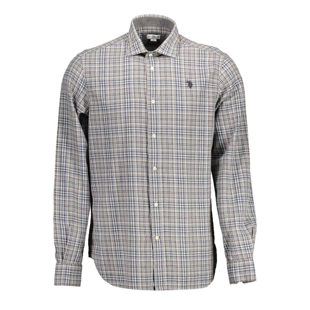 Camicia da uomo in cotone grigio