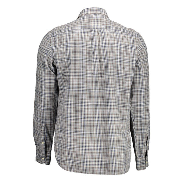 Camicia da uomo in cotone grigio