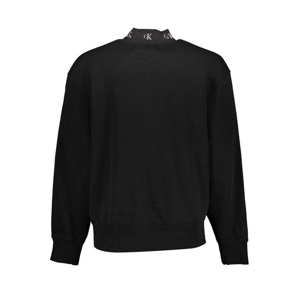 Black Cotton Men Sweater