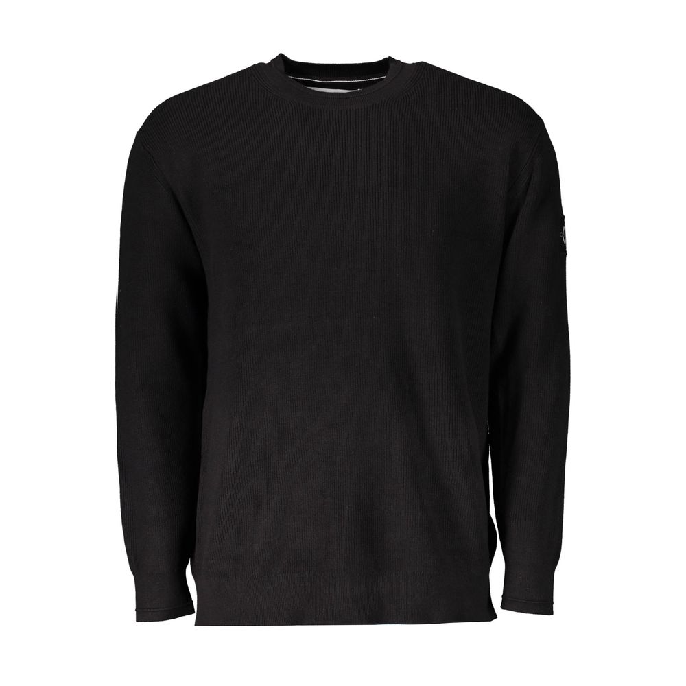 Black Cotton Men Sweater