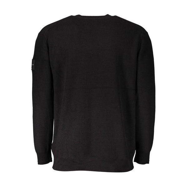 Black Cotton Men Sweater