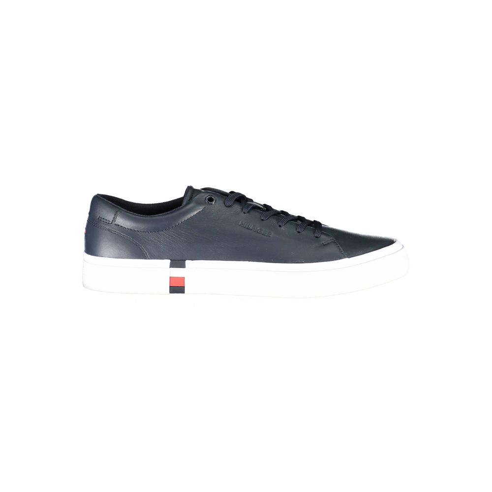 Sneaker uomo in pelle blu