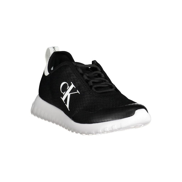 Black Polyester Men Sneaker