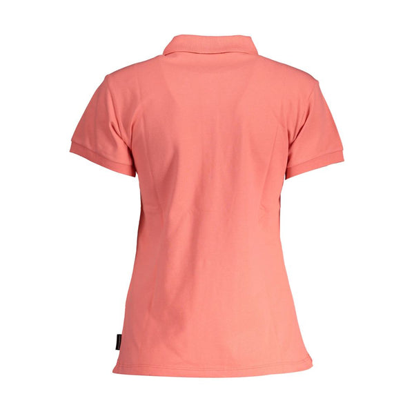 Pink Cotton Women Polo Shirt