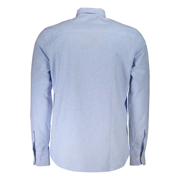 Camicia da uomo in cotone azzurro