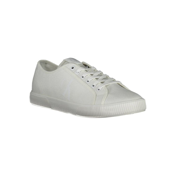 Sneaker uomo in cotone bianco