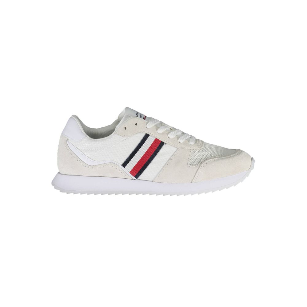 Sneaker uomo in poliestere bianco