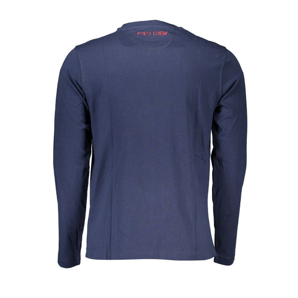 Regal Blue Crew Neck Embroidered Tee