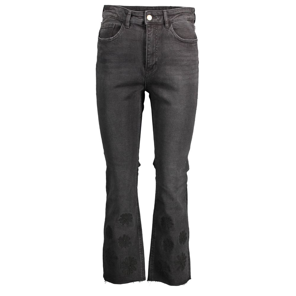 Jeans da donna in cotone nero