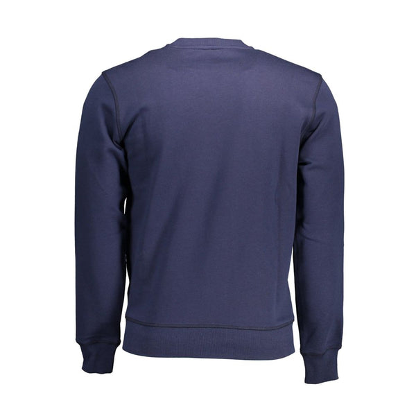 Blue Cotton Men Sweater