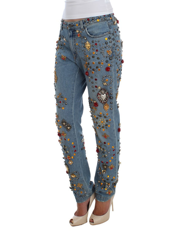 Enchanted Sicily Crystal Heart Boyfriend Jeans