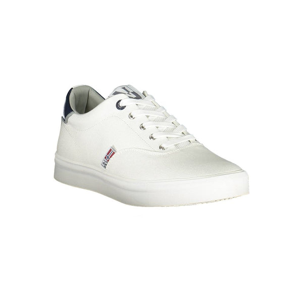 Sneaker uomo in poliestere bianco