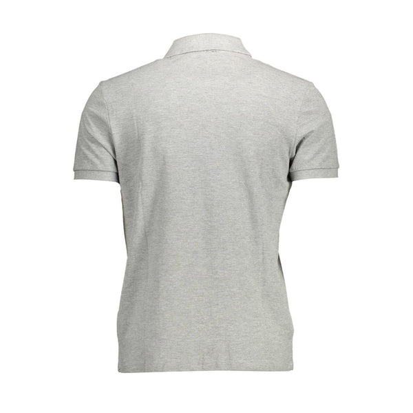 Gray Cotton Men Polo Shirt