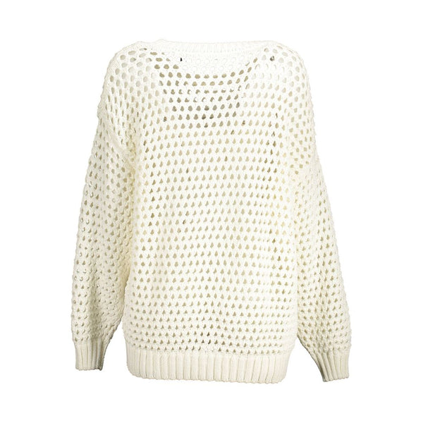 Maglione da donna in cotone bianco