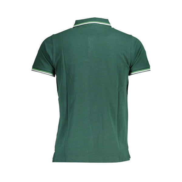 Green Cotton Men Polo Shirt