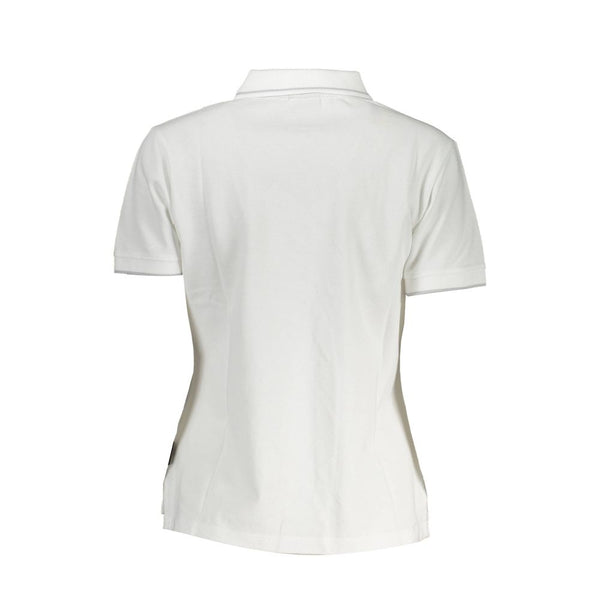 White Cotton Women Polo Shirt