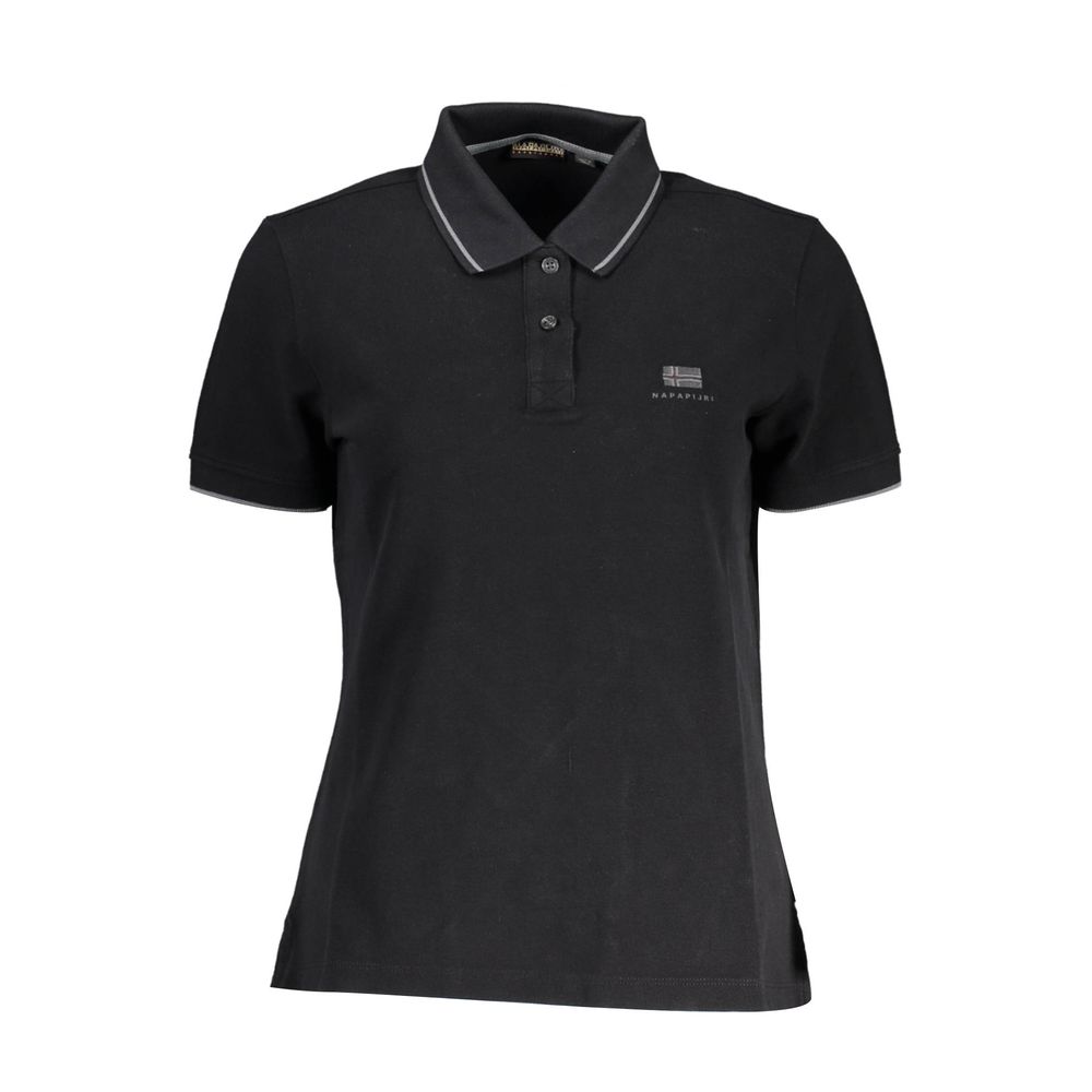 Polo donna in cotone nero