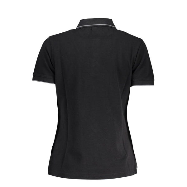 Polo donna in cotone nero