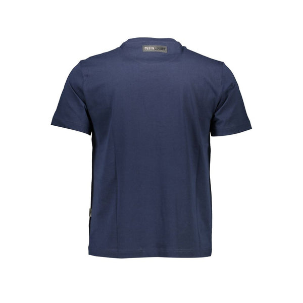 Blue Cotton Men T-Shirt