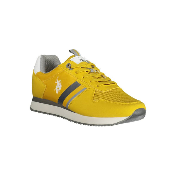 Sneaker uomo in poliestere giallo