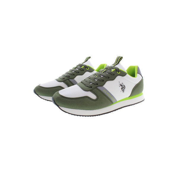 Green Polyester Men Sneaker