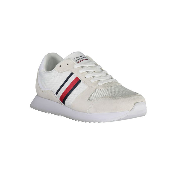 Sneaker uomo in poliestere bianco