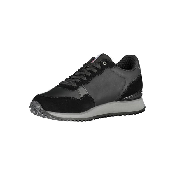 Sneakers eleganti in pizzo nero a contrasto