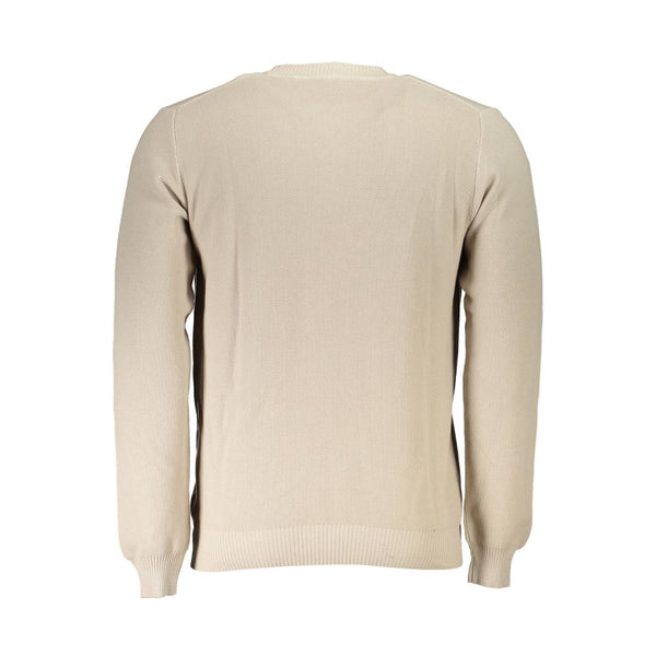 Beige Cotton Men Sweater