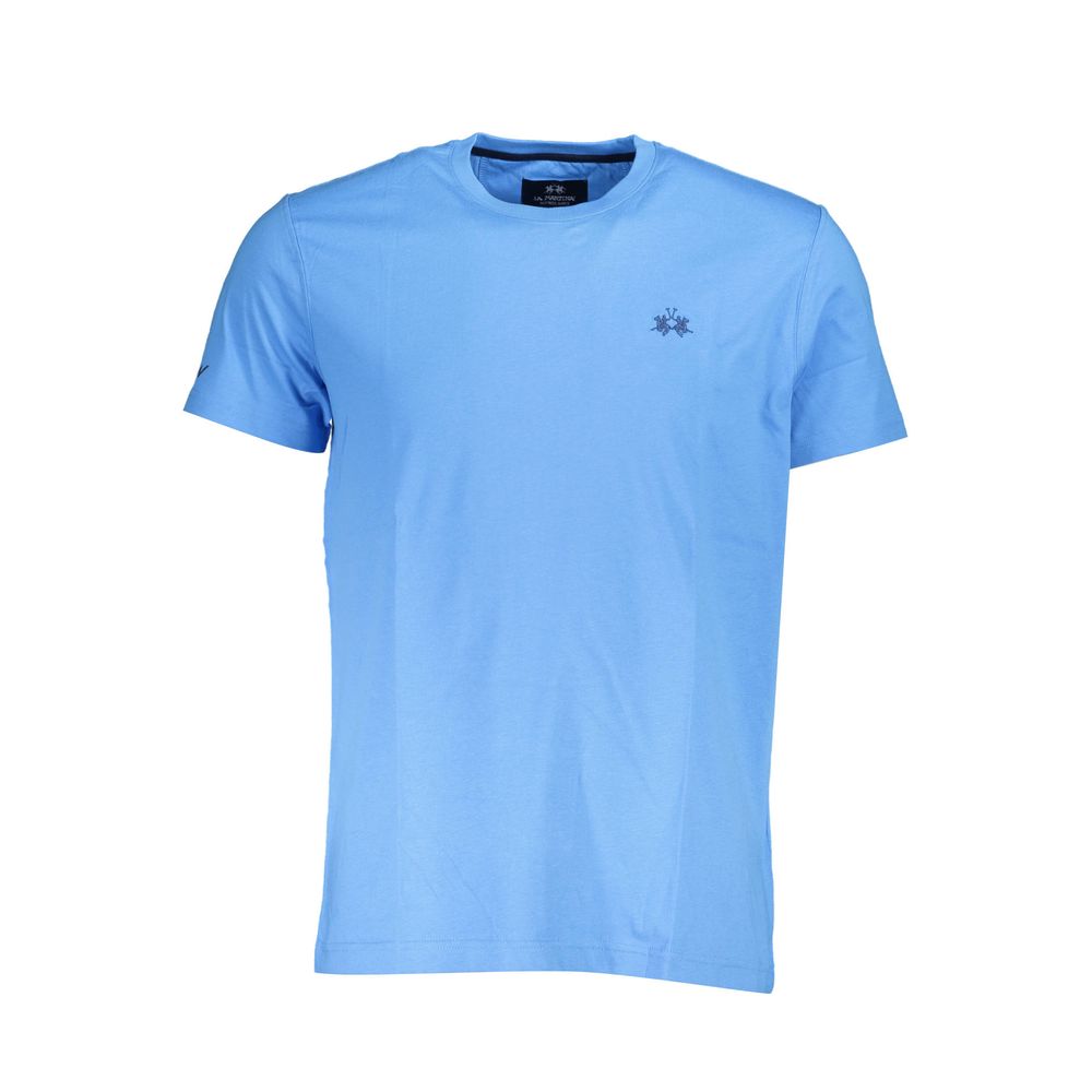 Light Blue Cotton Men T-Shirt