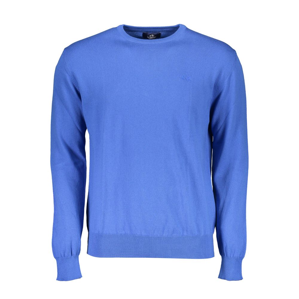 Blue Cotton Men Sweater