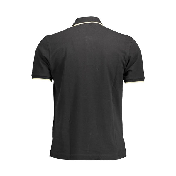 Black Cotton Men Polo Shirt