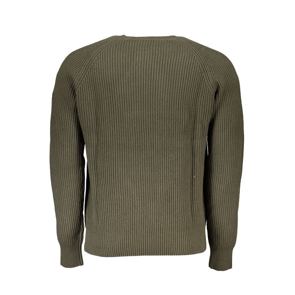 Green Cotton Men Sweater