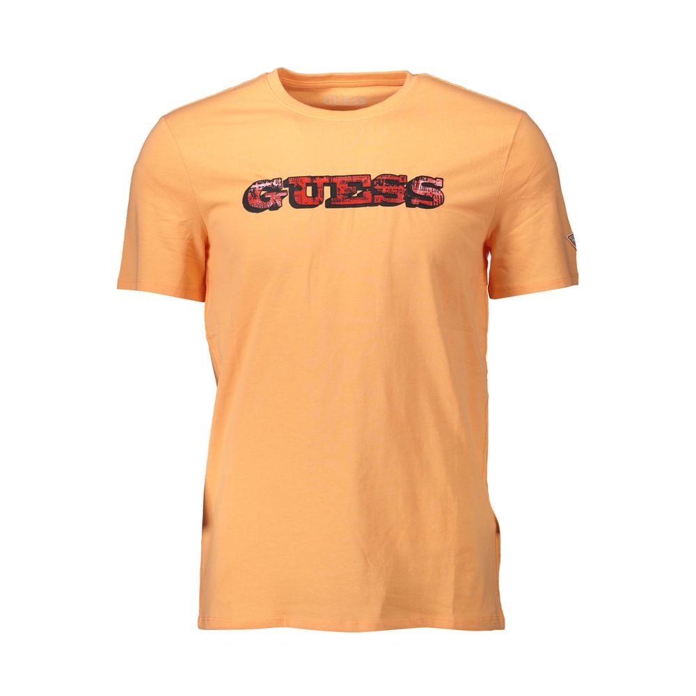 Orange Cotton Men T-Shirt